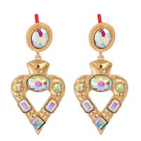 Fashion Diamond-studded Geometric Heart-shaped Earrings sku image 3