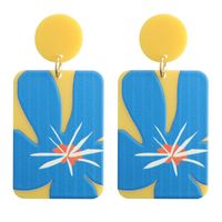 Fashion Geometric Color Flower Resin Earrings sku image 1