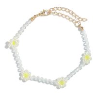 New Ethnic Style Acrylic Small Flower Beads Necklace Bracelet Set sku image 1
