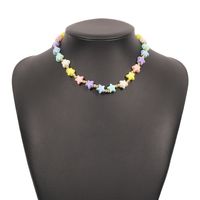Bohemian Contrast Color Resin Beads Necklace sku image 6