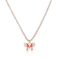 Fashion Claw Chain Butterfly Pendent Alloy Necklace sku image 3