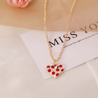 Fashion Heart 304 Stainless Steel Alloy Stoving Varnish 18K Gold Plated Women'S Necklace sku image 1