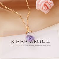 Simple Fluorescent Five-pointed Star Glass Ball Pendent Necklace sku image 2