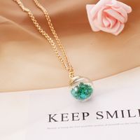 Simple Fluorescent Five-pointed Star Glass Ball Pendent Necklace sku image 7