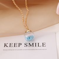 Simple Fluorescent Five-pointed Star Glass Ball Pendent Necklace sku image 4