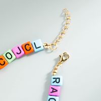 Bohemian Square Letters Handmade Beaded Color Short Necklace main image 5