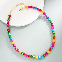 Bohemian Colorful Glass Handmade Beaded Clavicle Chain main image 3
