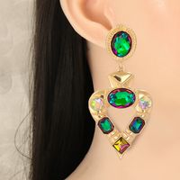 Fashion Diamond-studded Geometric Heart-shaped Earrings main image 6