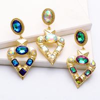 Fashion Diamond-studded Geometric Heart-shaped Earrings main image 5
