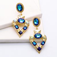 Fashion Diamond-studded Geometric Heart-shaped Earrings main image 4