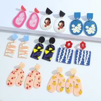 Fashion Geometric Color Flower Resin Earrings main image 1