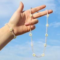 New Ethnic Style Acrylic Small Flower Beads Necklace Bracelet Set main image 5