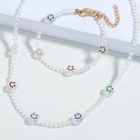 Nouvel Ensemble De Bracelets De Collier De Perles Rondes Acryliques Smiley De Couleur Contrastante main image 5