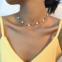 Bohemian Contrast Color Rice Bead Double Necklace main image 6