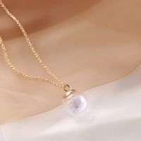 Simple Fluorescent Five-pointed Star Glass Ball Pendent Necklace main image 2