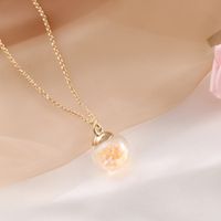 Simple Fluorescent Five-pointed Star Glass Ball Pendent Necklace main image 1