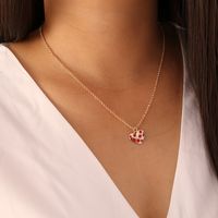 Fashion Heart 304 Stainless Steel Alloy Stoving Varnish 18K Gold Plated Women'S Necklace main image 4