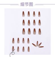 Fashion Almond Water Drop Pointed Frosted Black Leopard Wear Nail Finished main image 6