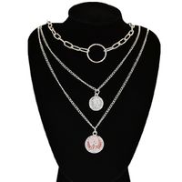 Fashion Portrait Tag Clavicle Chain Alloy Multilayer Necklace main image 3