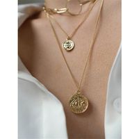 Fashion Portrait Tag Clavicle Chain Alloy Multilayer Necklace main image 4