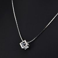 Korean Style Square Rubik's Cube Pendant Necklace main image 5