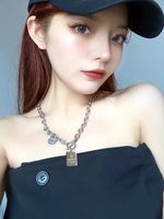 Korean Style Letter Tag Metal Clavicle Chain Titanium Steel Necklace main image 6