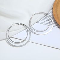 Simple Fashion Double-layer Circle Alloy Earrings main image 4