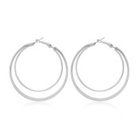 Simple Fashion Double-layer Circle Alloy Earrings main image 5