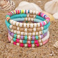 Bohemian Style Stainless Steel Colored Pottery Beaded Bracelet main image 1