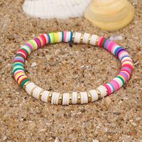 Bohemian Style Stainless Steel Colored Pottery Beaded Bracelet main image 4