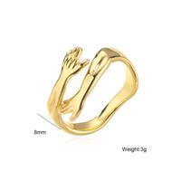 Fashion Hug Shape Plated 18k Gold Copper Opening Ring main image 5