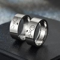 Fashion Letter Stainless Steel Couple Ring main image 3
