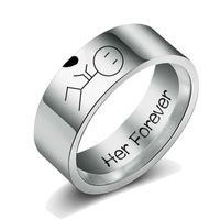 Fashion Letter Stainless Steel Couple Ring main image 4