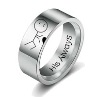 Fashion Letter Stainless Steel Couple Ring main image 5