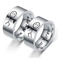 Fashion Letter Stainless Steel Couple Ring main image 6