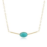 Fashion Turquoise Bead Pendant Stainless Steel Necklace main image 6