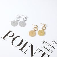 Simple Round Star Stainless Steel Gold-plated Earrings main image 5