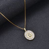 Retro Copper Color Zirconium Pendant Necklace main image 4