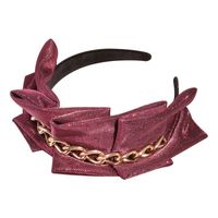 Korean Metal Chain Solid Color Fabric Headband main image 6