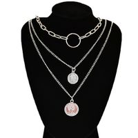 Fashion Portrait Tag Clavicle Chain Alloy Multilayer Necklace sku image 2