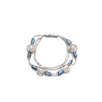Retro Multi-layer Thin Chain Pearl Crystal Magnetic Clasp Bracelet sku image 1