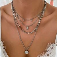 Hip-hop Punk Cool Style Sun Devil's Eye Snake Alloy Plating Inlay Artificial Rhinestones Glass Gold Plated Silver Plated Women's Layered Necklaces main image 4