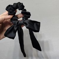 Simple Solid Color Rubber Band Bow Hair Scrunchies Wholesale sku image 1