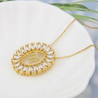 Simple Style Twelve Constellation Copper Round Zircon Pendant Necklace Wholesale sku image 21