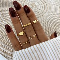 Nihaojewelry مجوهرات القلب القمر فراشة حلقة مجموعة بالجملة sku image 1