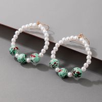 Nihaojewelry Simple Color Contrast Pearl Circle Earrings Wholesale Jewelry main image 5
