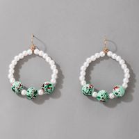 Nihaojewelry Simple Color Contrast Pearl Circle Earrings Wholesale Jewelry main image 6