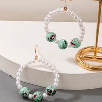 Nihaojewelry Simple Color Contrast Pearl Circle Earrings Wholesale Jewelry main image 7