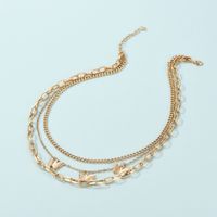 Korean Style Butterfly Diamond Chain Multi-layer Necklace sku image 1