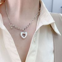 Collier Chaîne Clavicule Coeur Creux De Style Coréen sku image 1